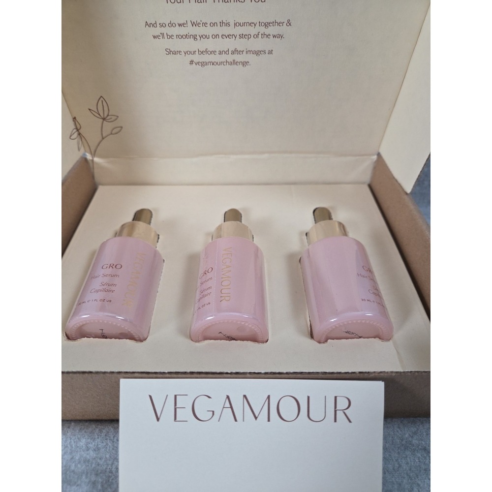 Vegamour‎ GRO Thinning Hair Serum 90 Day Supply 3 Bottles NEW in Box Sealed